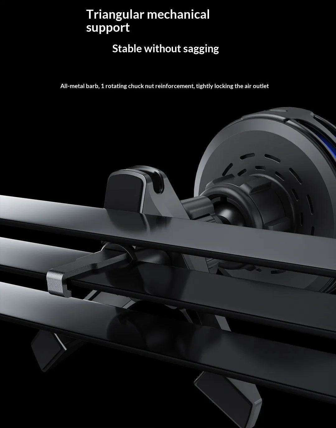 15W Wireless Charging Magnetic Car Phone Mount With Mirror Finish For Cars