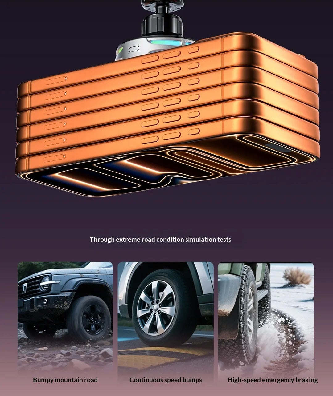 15W Wireless Charging Magnetic Car Phone Mount With Mirror Finish For Cars